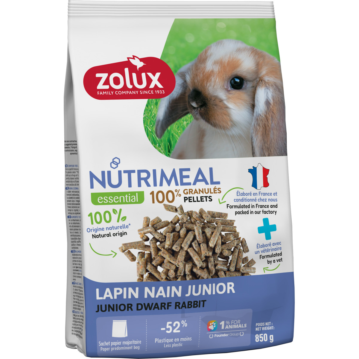 Zolux granulés pour lapin junior 850g