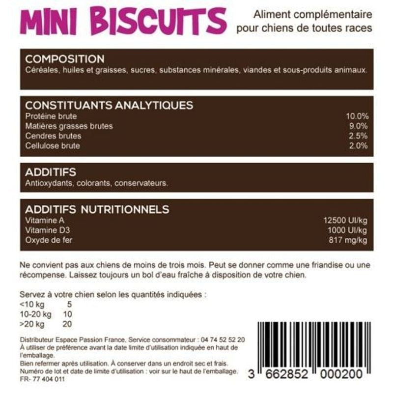 Gros plan sur l'étiquette du pot Les Gourmandises de Daniel : ingrédients des mini-biscuits, analyse