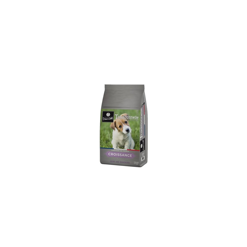 Vue avant du sac Les Recettes de Daniel Croquettes Traditionnelle Mini Croissance au Canard 4 kg, av