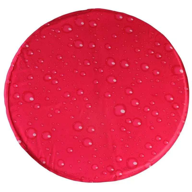 Tapis rafraîchissant Bubimex 1116660 rose pour animaux, diamètre 60 cm, motif gouttes d'eau sur surf