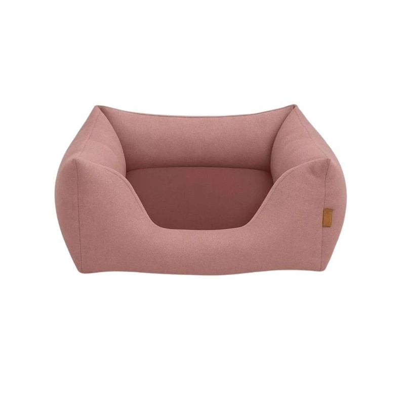 Corbeille ANICOOL Cortina rose taille S, design rectangulaire moelleux avec housse déhoussable lavab