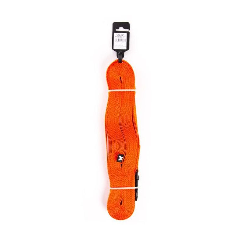 Longe de travail Martin Sellier 1143677 nylon plat orange, 20mm x 10m, enroulée et fixée avec bandes