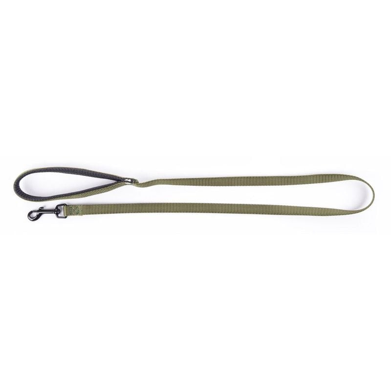 Laisse nylon kaki Martin Sellier 1143652 avec poignée rembourrée, sangle réglable et mousqueton sécu