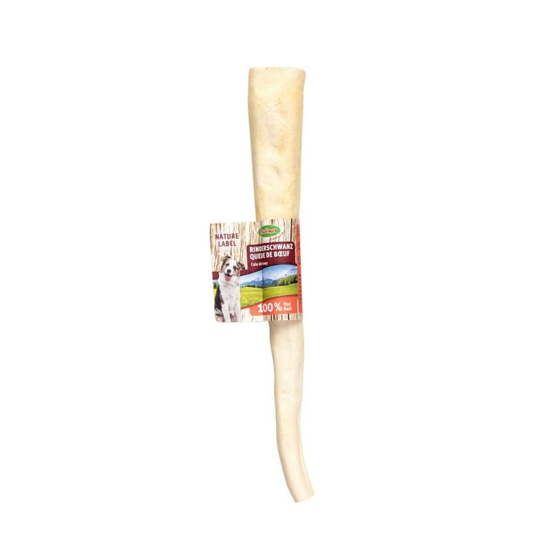 Queue de bœuf séchée Bubimex 1143500 pour chien, 27-30 cm, emballage avec label Nature montrant un c