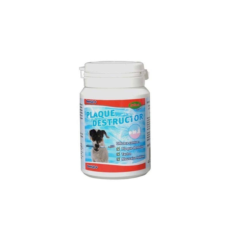 Gros plan sur l'étiquette du Bubimex Anti-tartre Plaque Destructor Bio, mettant en avant ses bienfai