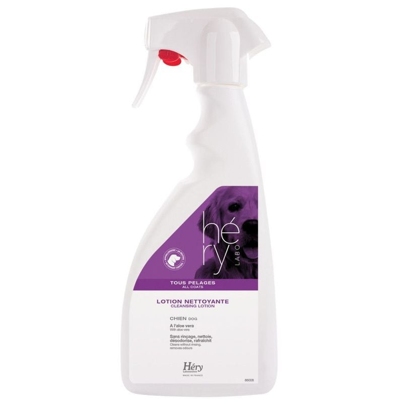 Laboratoires Héry 1143287 lotion nettoyante pour tous pelages chiens en flacon spray blanc étiquette