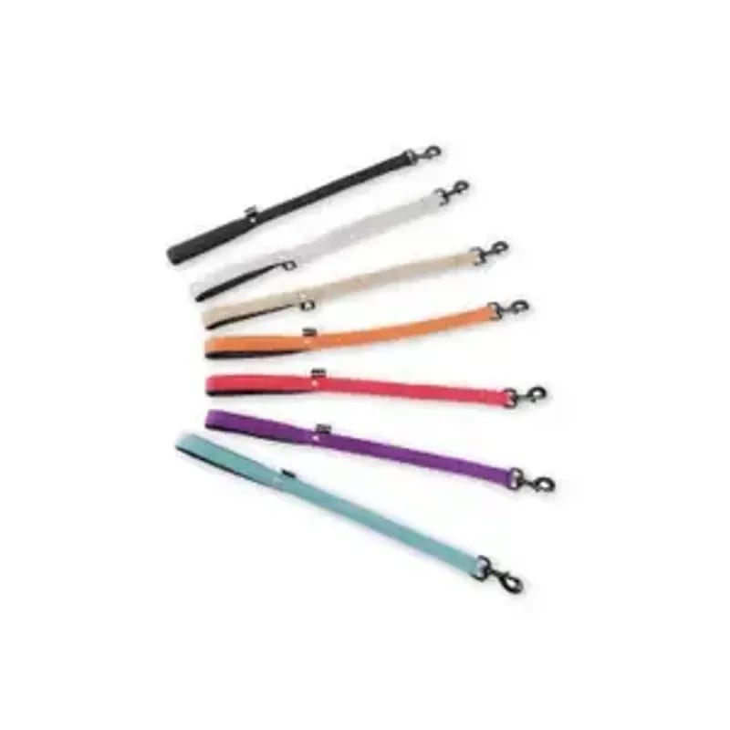 Groupe de laisses nylon double Martin Sellier en plusieurs couleurs : beige, orange, violet, turquoi