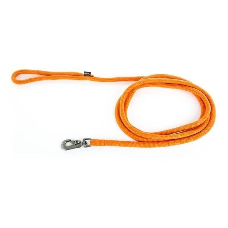 Assortiment de longes nylon Martin Sellier pour chiens en plusieurs couleurs dont orange, avec mousq