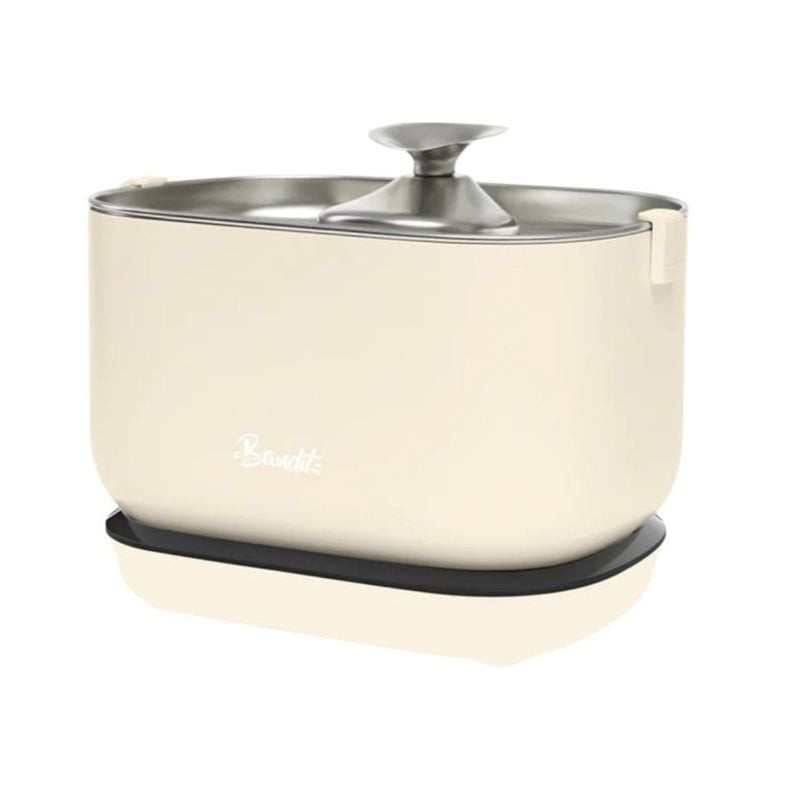 Fontaine à eau Bandit 1143691 crème 2,5L packshot, corps rectangulaire crème avec pompe en acier ino