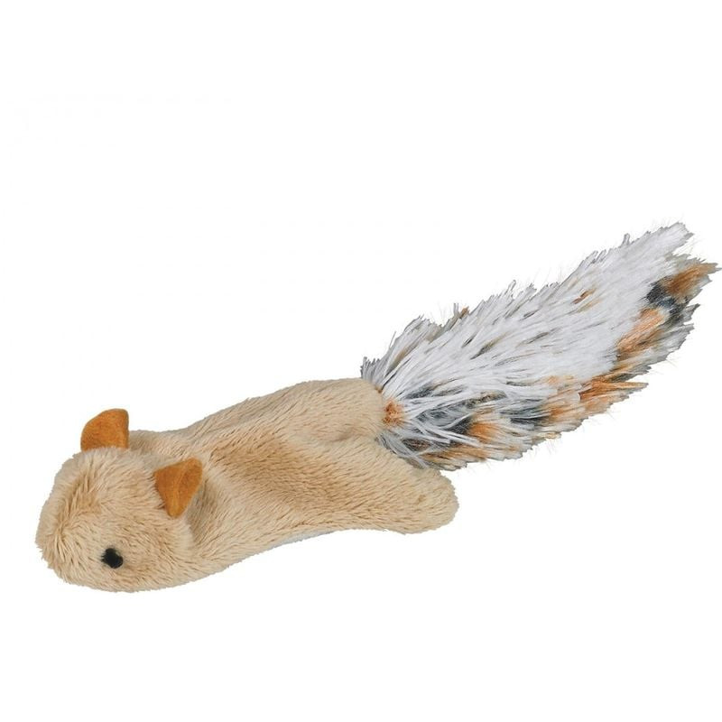 Jouet chat VADIGRAN 1143400 peluche écureuil volant avec queue en fourrure réaliste et détails brodé