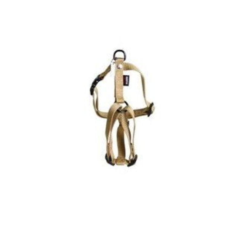 Harnais nylon beige XS Martin Sellier suspendu à une carte d'emballage de marque avec étiquette tail