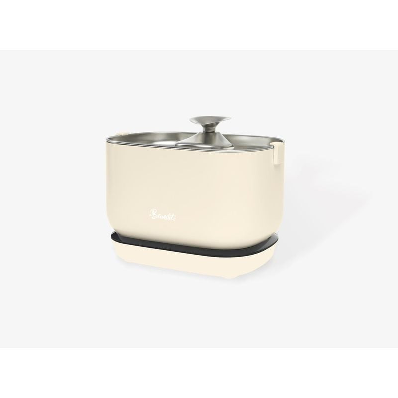 Fontaine à eau sans fil Bandit 1143702 2,5L crème pour animaux, avec bec en acier inox sur corps cou