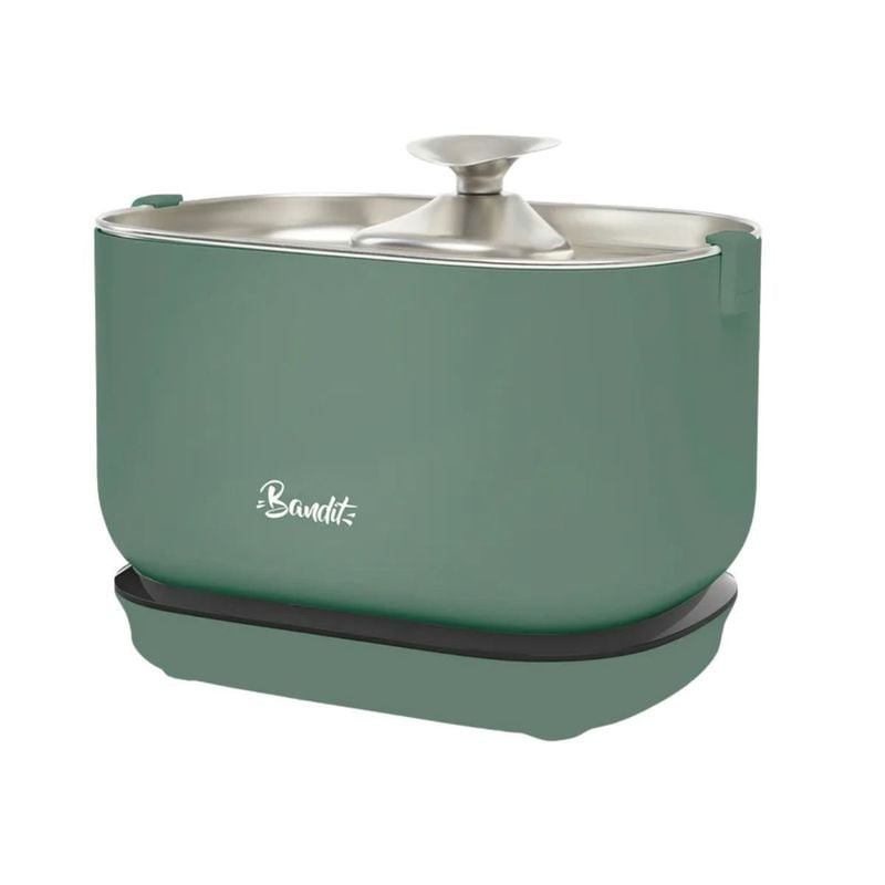 Fontaine à eau sans fil Bandit 1143701 verte 2,5L pour animaux sur fond blanc, vue complète avec hau