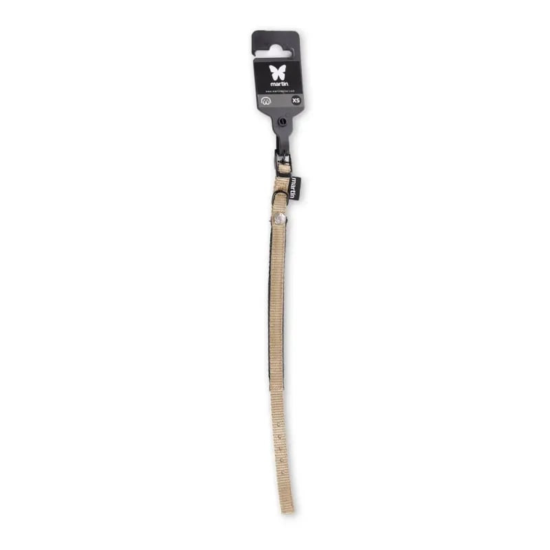 Collier confort Martin Sellier beige suspendu sur cintre de vente avec étiquette taille XS, montrant