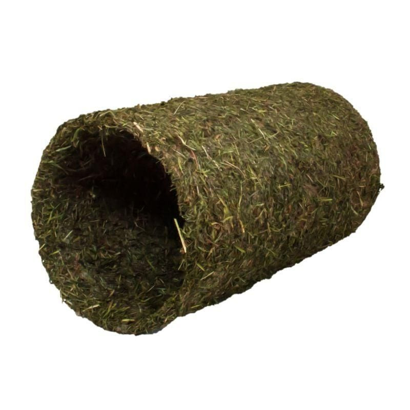 Tunnel de foin Bubimex 1143430, tube naturel vert en foin pour lapins, cobayes et rongeurs, extrémit