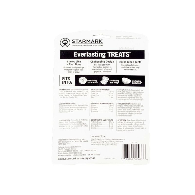 Emballage ouvert de Friandise Everlasting Treat Original Starmark montrant ingrédients et bienfaits.