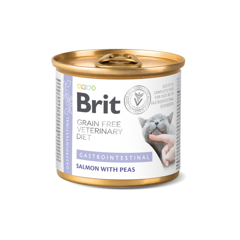 Pâtée Brit chat troubles digestifs saumon 200g - Vétérinaire