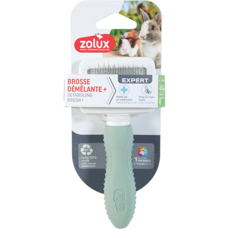 Brosse Zolux pelage brillant rongeurs - Acier inoxydable & ergonomique