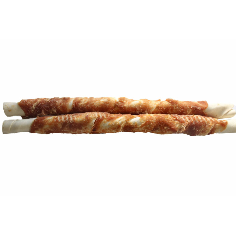Bâtonnet Bubimex poulet chien 26 cm : nettoyage mécanique des dents