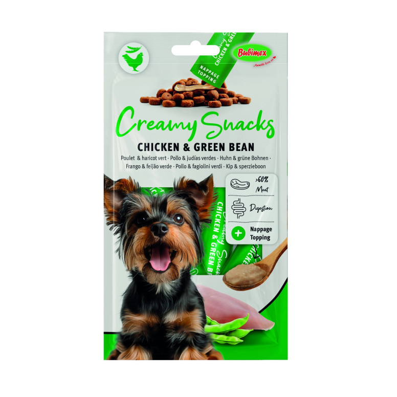 Bubimex Friandises Crémeuses Chien : Poulet & Haricots Verts - 60g