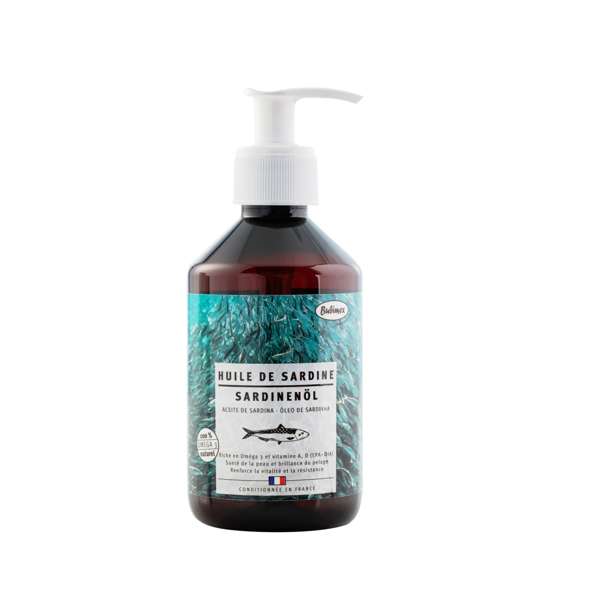 Bubimex Huile Sardine : Santé articulaire et pelage lumineux - 250 ml