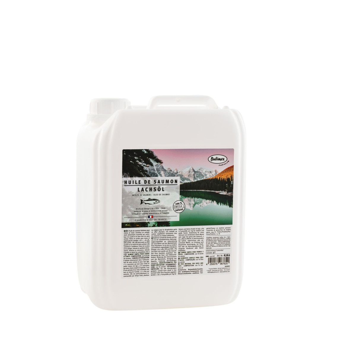 Huile saumon Bubimex 5L - Oméga-3 pour chien brillant et sain