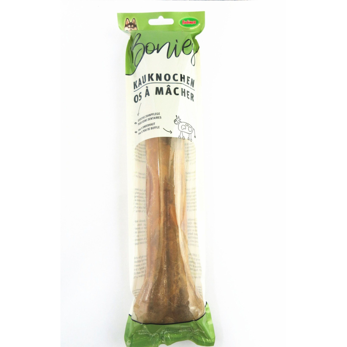 Bubimex Os à mâcher chien 32cm - Cuir bovin naturel, hygiène dentaire