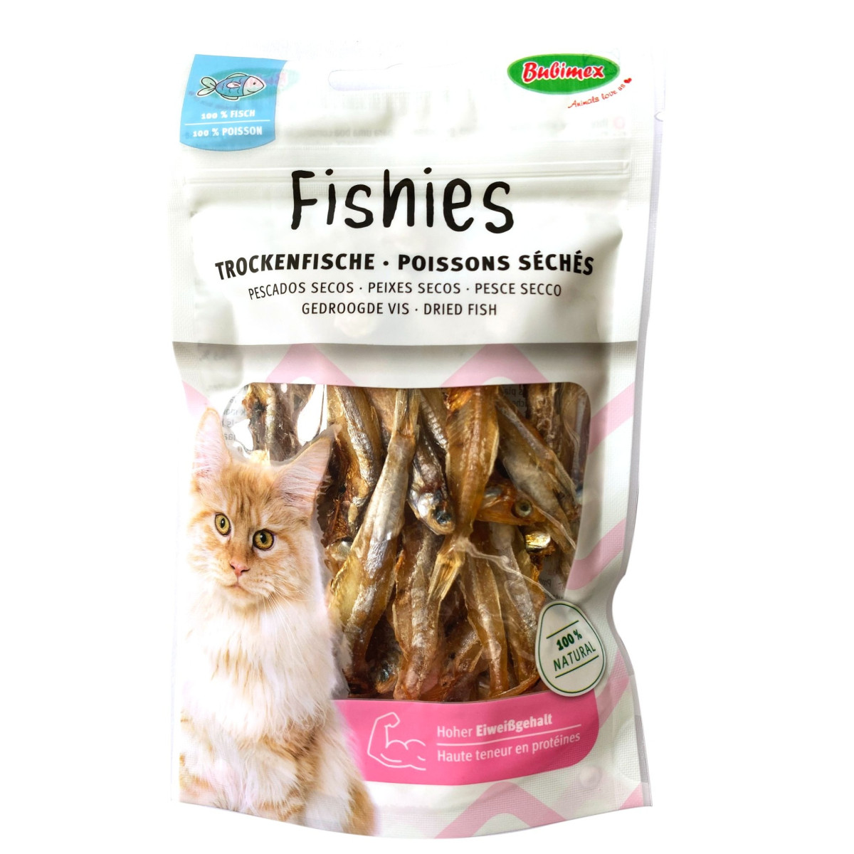 Bubimex Friandises Poissons Séchés Chat - 50g, 68% Protéines