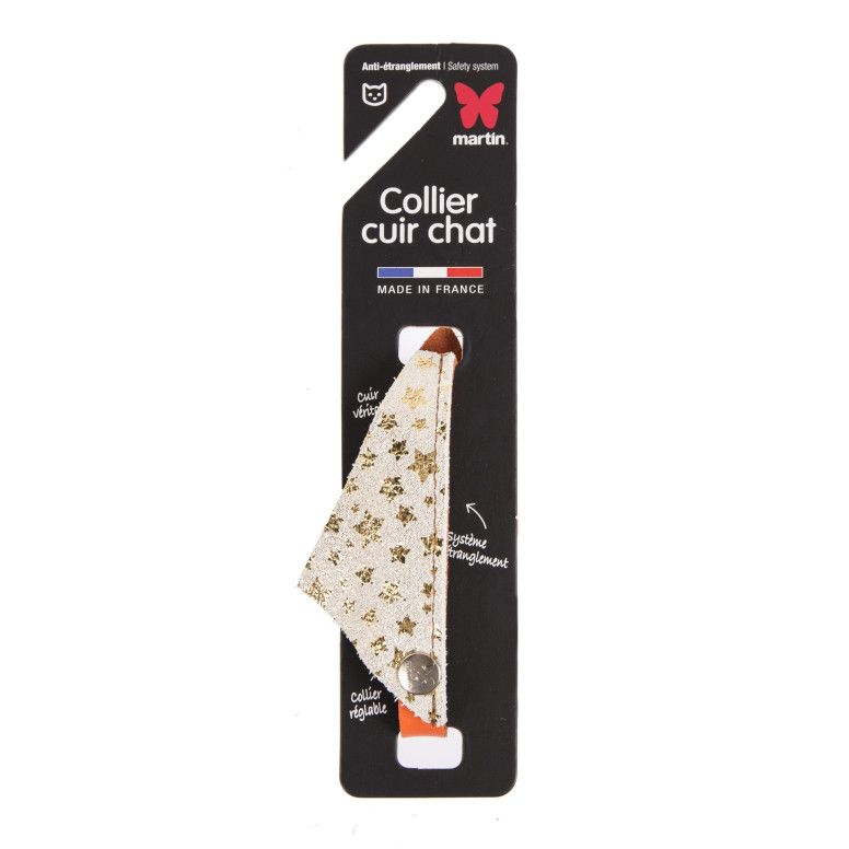 Collier confort Martin Sellier Miami doré orange (30 cm) pour chat