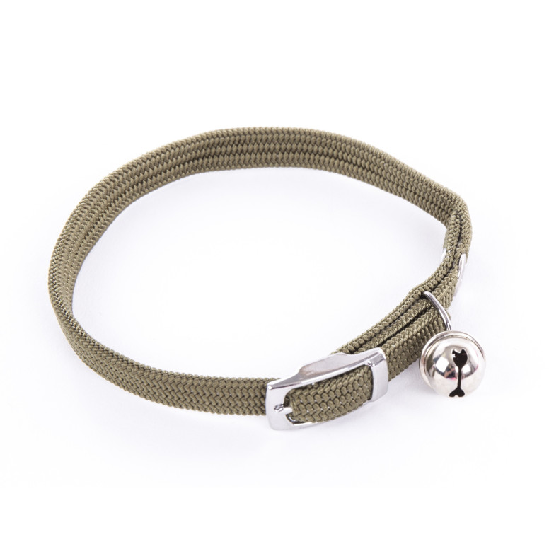 Collier EL nylon Martin Sellier kaki 10/30 pour chat | DO&KA