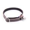 Collier confortable Martin Sellier en cuir et feutrine marron pour chat