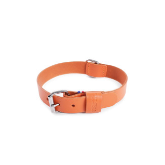 Collier confortable Martin Sellier en cuir orange (30/55cm) pour chien