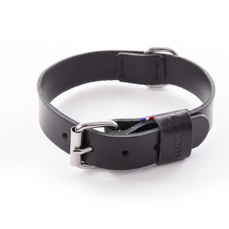 Collier coupe franc Martin Sellier noir en cuir (35-70cm) pour chien