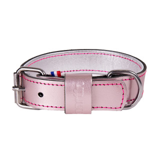 Collier Dakota Martin Sellier cuir parme clair (25-45cm) pour chien