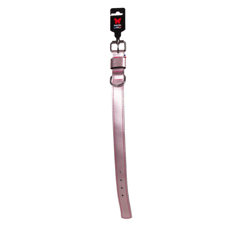Collier Dakota Martin Sellier cuir parme clair (25-45cm) pour chien