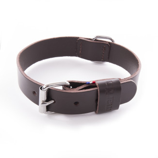 Collier en cuir Coupe Franc Martin Sellier marron (20-45cm) pour chien