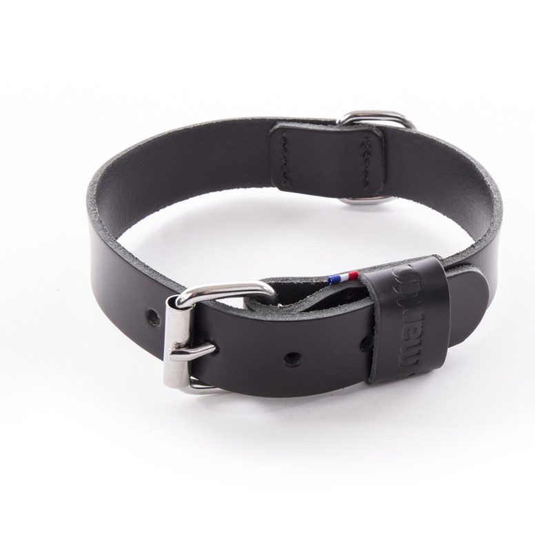 Collier en cuir noir Martin Sellier Coupe Franc (25-50cm) pour chien