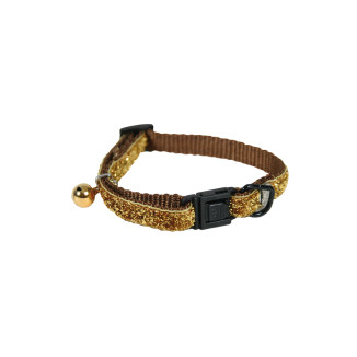Collier paillettes dorées Martin Sellier pour chat