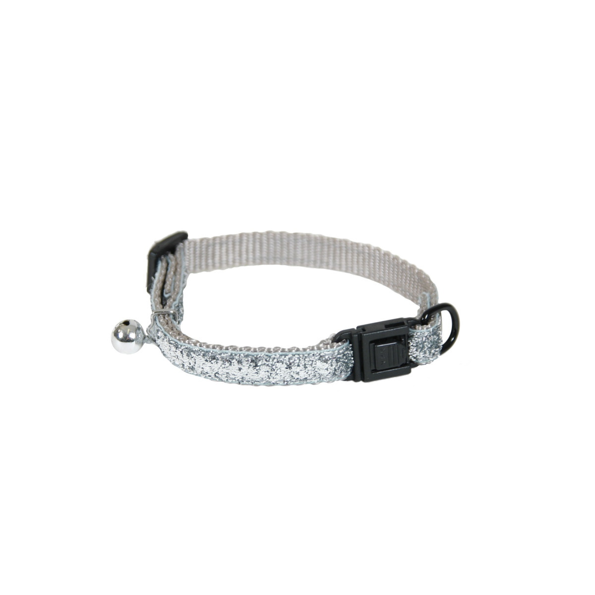 Collier élégant Paillette Martin Sellier argenté pour chat