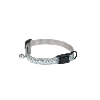 Collier élégant Paillette Martin Sellier argenté pour chat