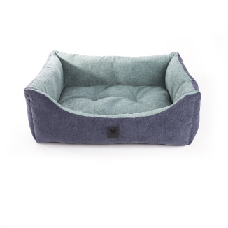 Corbeille confort Domino Martin Sellier suédine bleu (70x50cm) pour chien