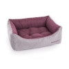 Corbeille Domino Martin Sellier suédine gris prune (60x45cm) pour chien