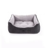 Corbeille douillette Martin Sellier Domino en suédine noir et gris (80x65cm) pour chien
