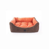 Corbeille douillette Martin Sellier Domino en suédine orange (70x50cm) pour chien