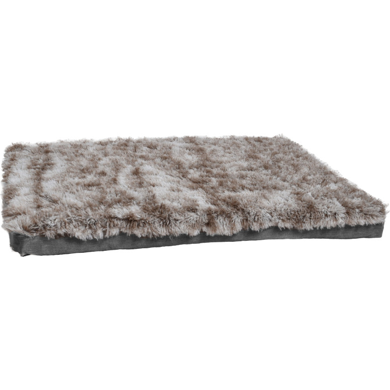 Coussin Croci chat - Confort poilu bicolore beige (100x65x6cm)