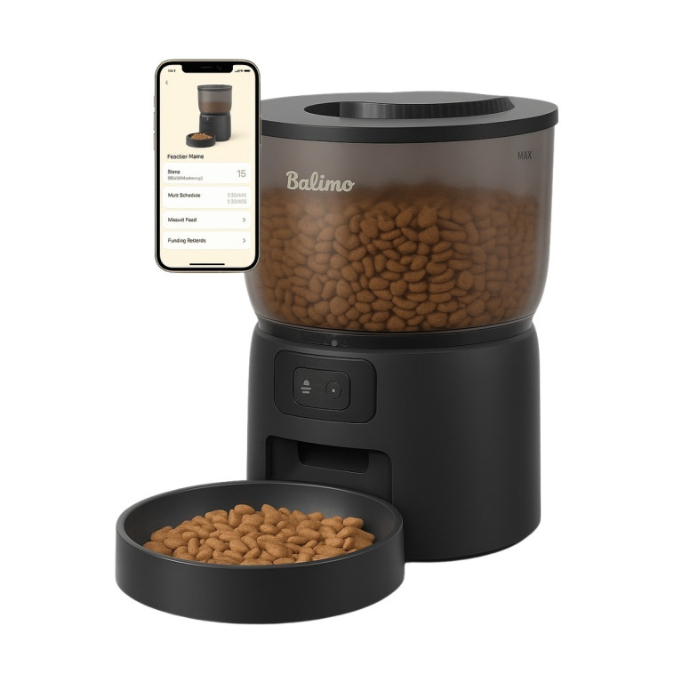 Balimo 3L : Distributeur automatique - 6 repas/jour, bol inox