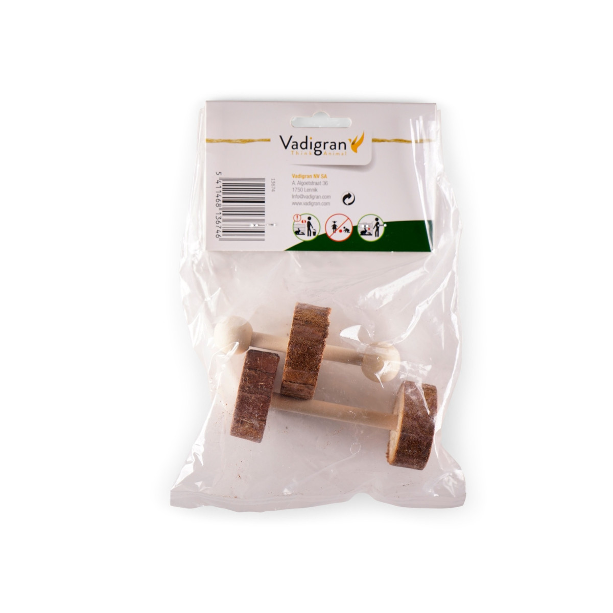 Jouet bois haltères Vadigran 9cm pour rongeur | DO&KA
