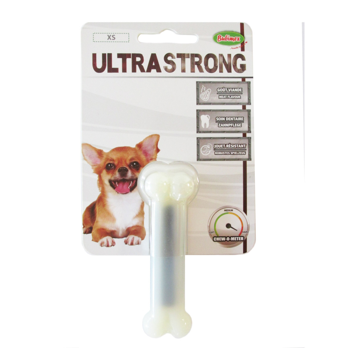 Bubimex Ultra Strong - Jouet os fourré XS chien 10 cm, ultra-résistant