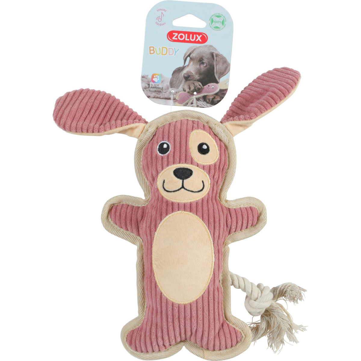 Jouet Buddy Zolux rose : peluche interactive chien 11-25 kg