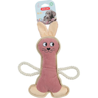 Jouet lapin Buddy Zolux : Rose, doux et résistant pour chien